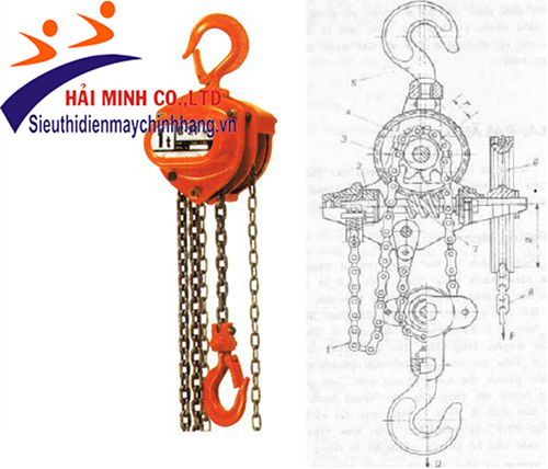 Cấu tạo Pa lăng xích kéo tay